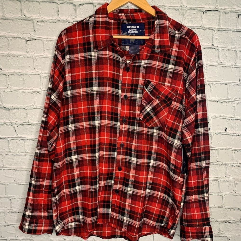 NWT Bottoms Out plaid flannel shirt. Large